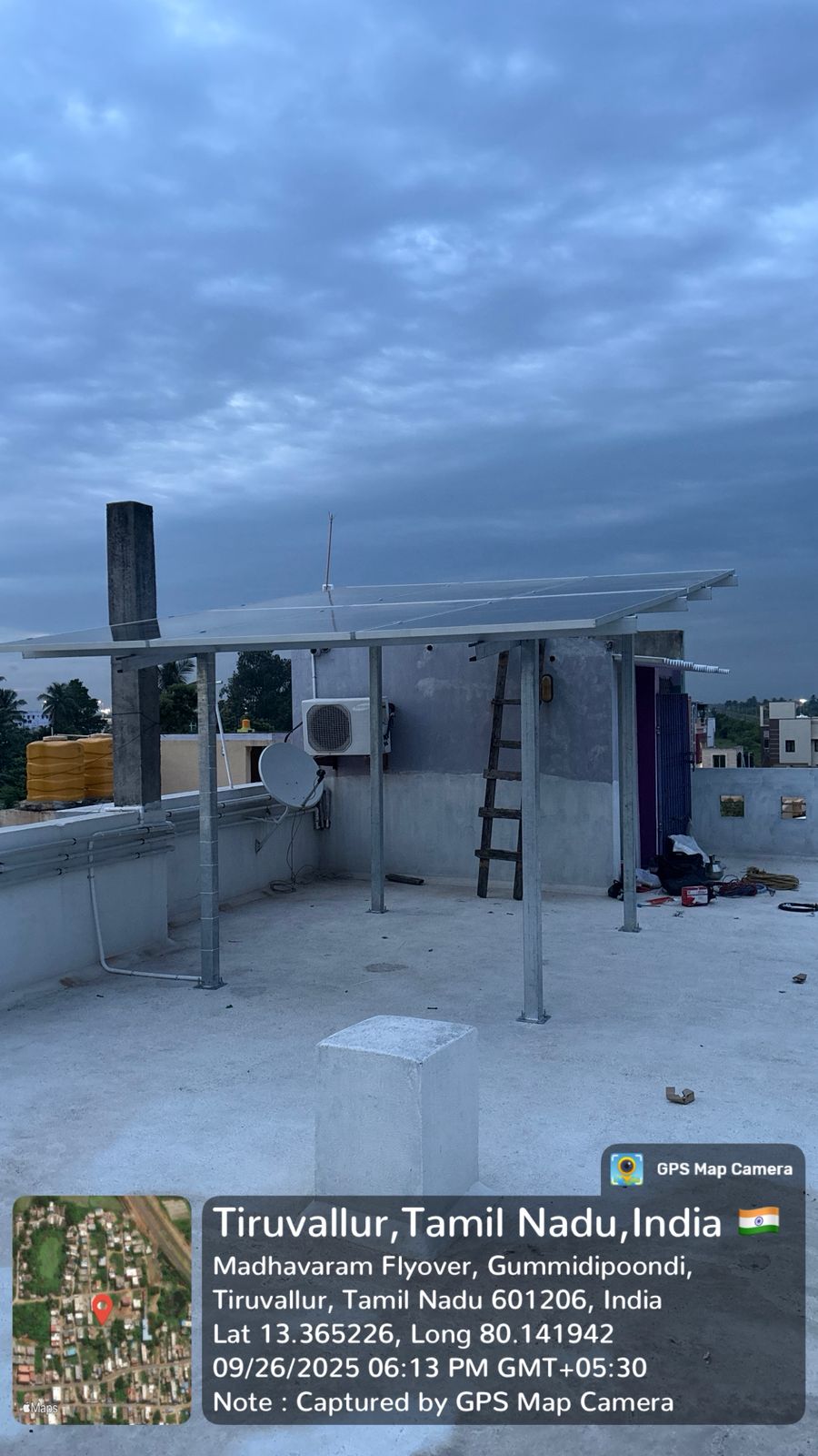 Solar installation for Murali Krishnan at Gummidipoondi, Tiruvallur.