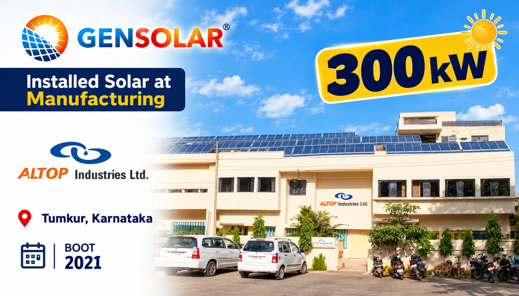 Altop — 300 kW rooftop solar installation in Tumkur, Karnataka