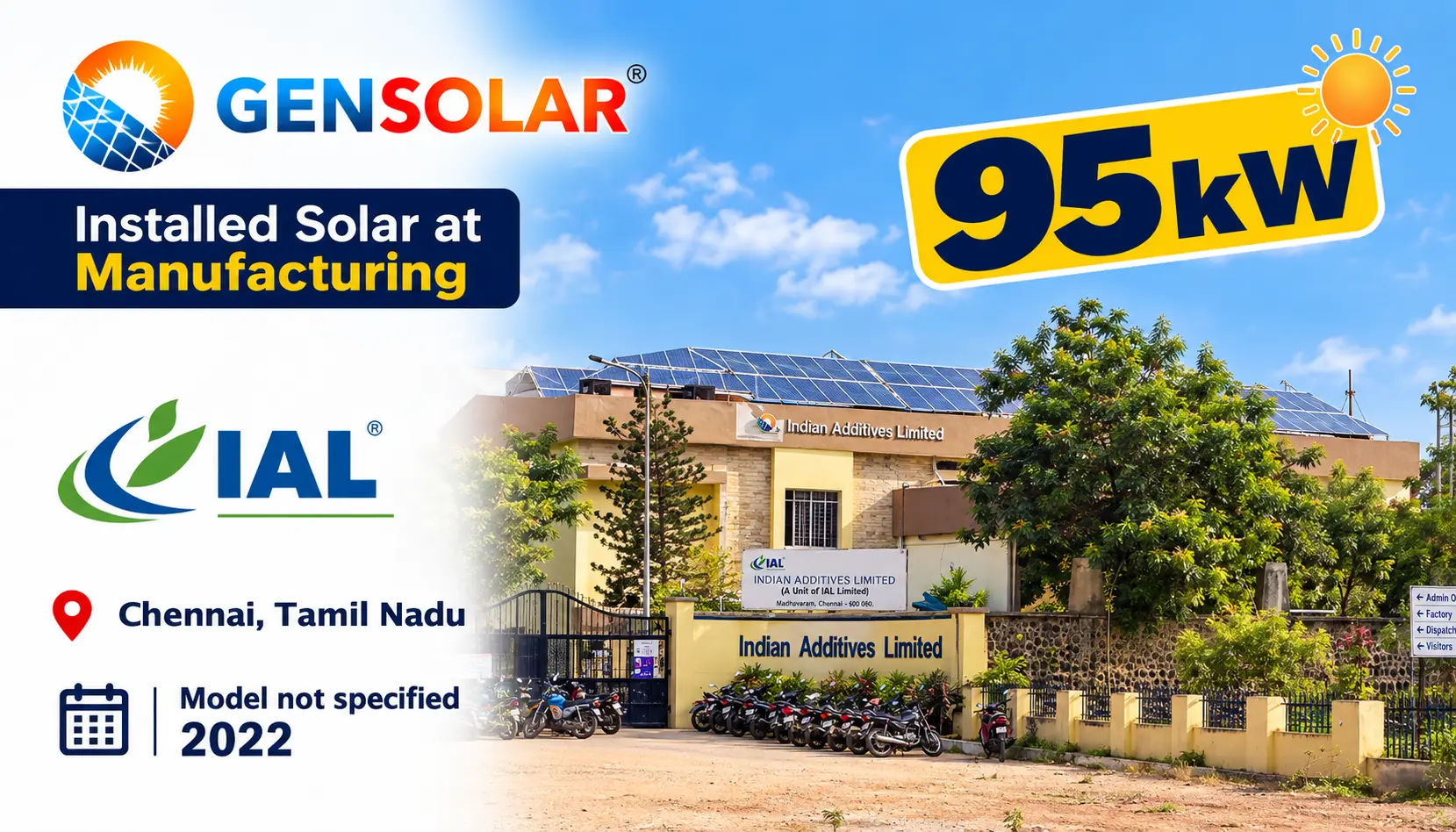 IAL — 95 kW rooftop solar installation in Chennai, Tamil Nadu