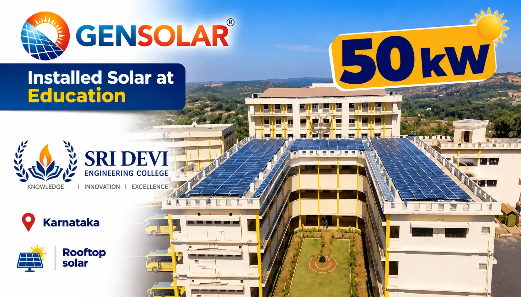 Sri Devi Engineering College — 50 kW rooftop solar installation in Karnataka