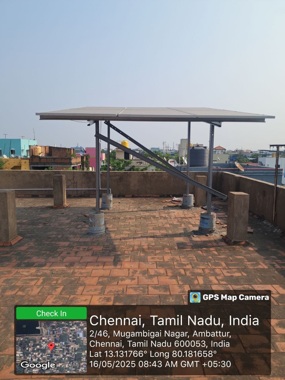 Solar installation for Syed at Ambattur, Chennai.