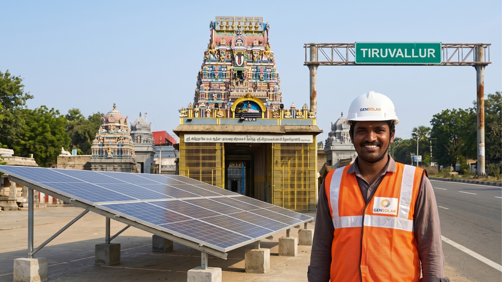 Gensolar Energy solar panel installation in Tiruvallur, Tamil Nadu