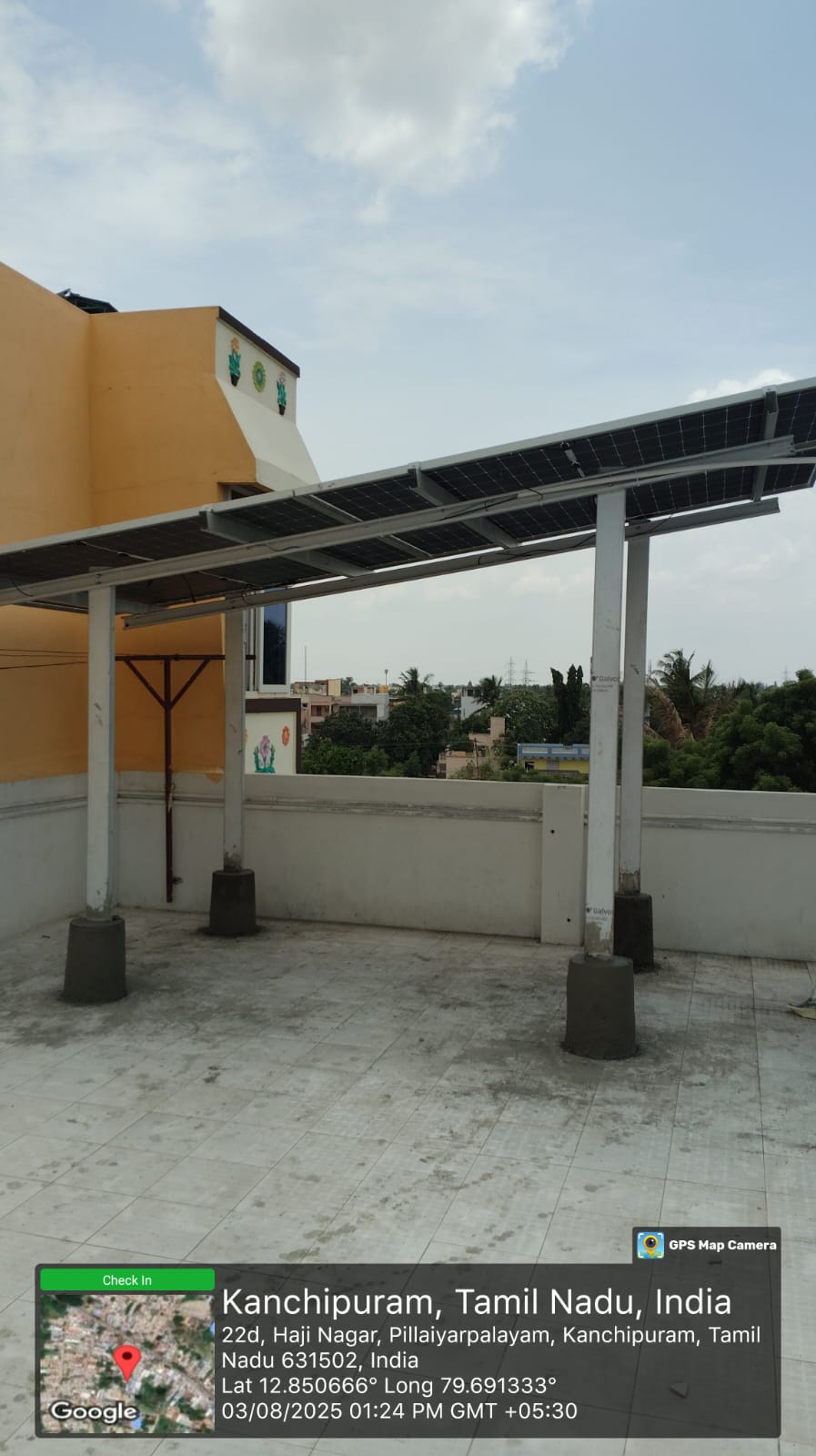 Solar installation for Sankar at Kanchipuram, Kanchipuram.