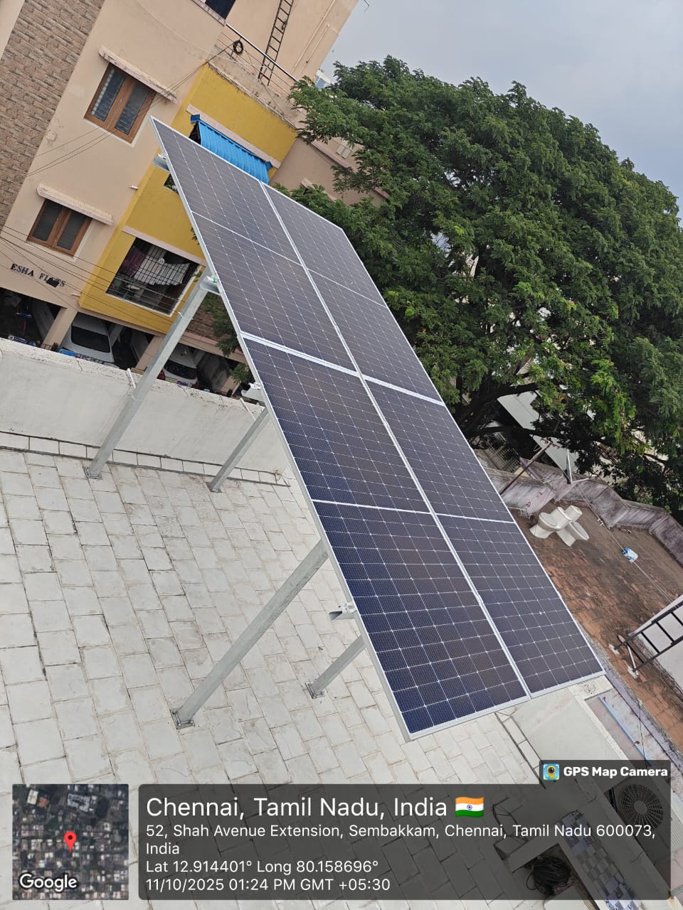 Solar installation for Subramaniyan at Sembakkam, Chennai.