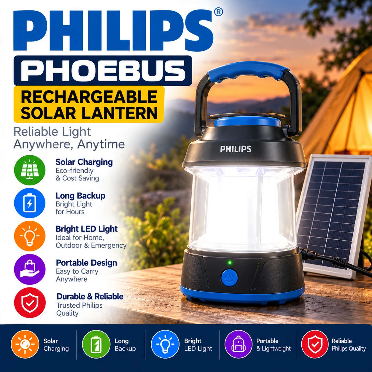 Philips Phoebus Rechargeable Solar Lantern