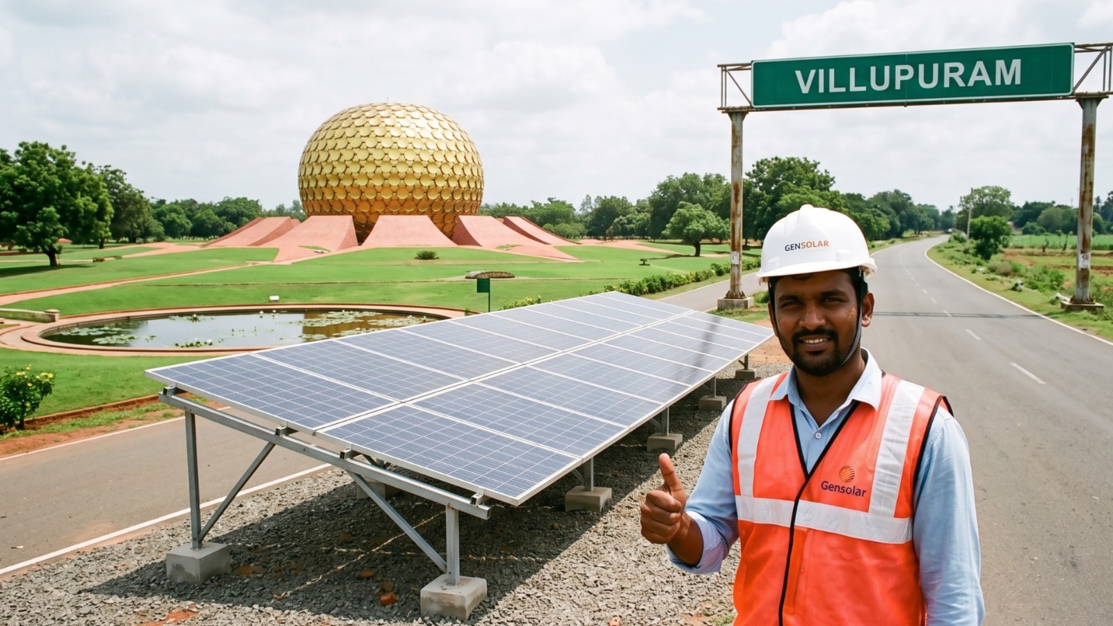 Gensolar Energy solar panel installation in Villupuram, Tamil Nadu