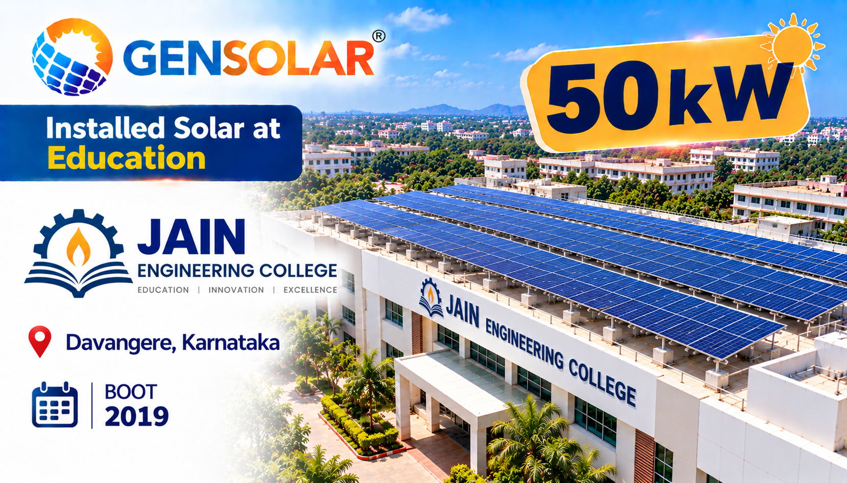 Jain Engineering College — 50 kW rooftop solar installation in Davangere, Karnataka