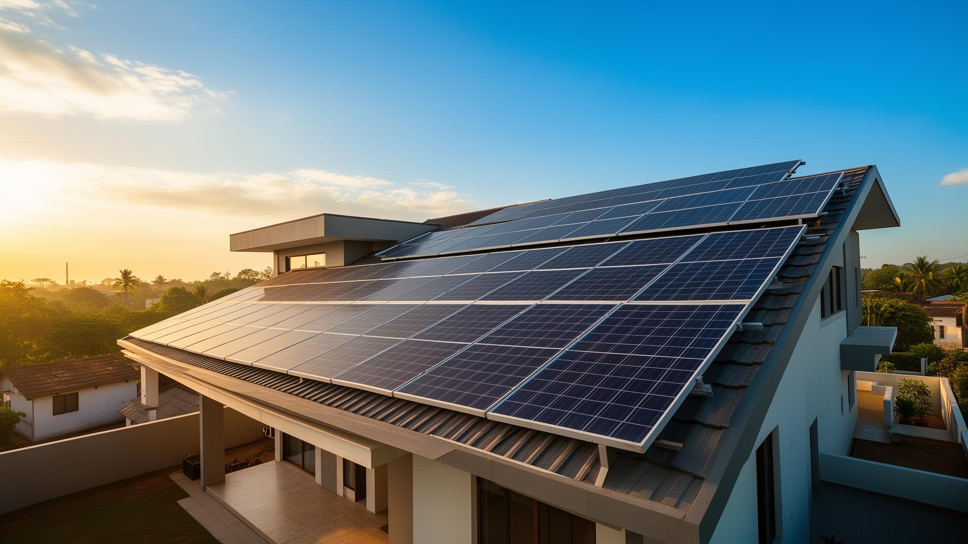 Residential rooftop solar installation on a home in Chennai, Tamil Nadu